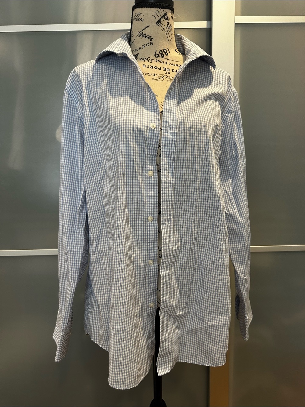 Tommy Hilfiger Light Blue Gingham Men's Dress Shirt